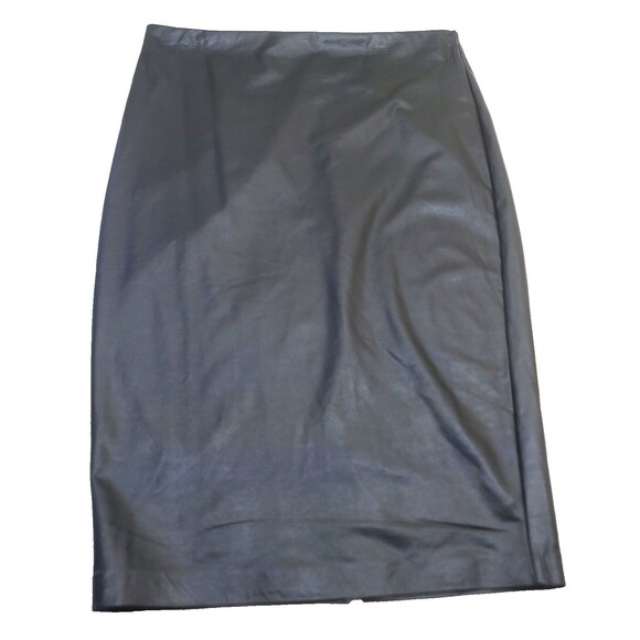 Eloquii Faux Leather Black Pencil Midi Skirt Women's Size 14 Party Event NWT - Picture 1 of 15